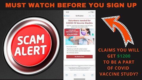 COVID-19 Spam Email Promising You $1200 to be part of Vaccine Test