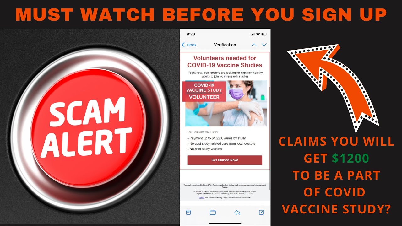 COVID-19 Spam Email Promising You $1200 to be part of Vaccine Test