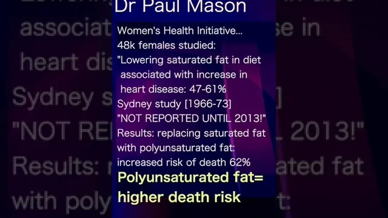 Dr Paul Mason: Polyunsaturated fat = increased heart disease risk