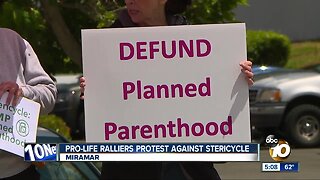 Pro-life ralliers protest against stericycle