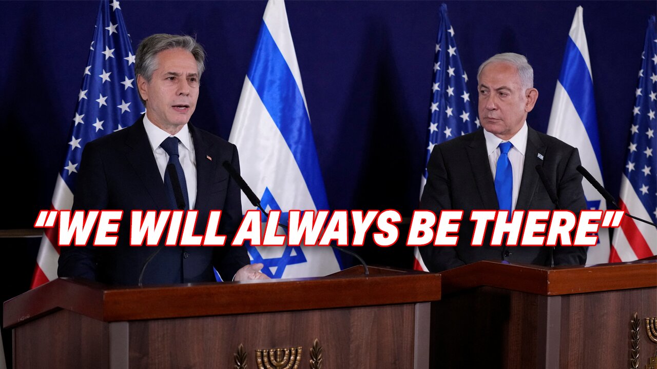 U.S. SEC OF STATE BLINKEN WITNESSES ISRAELI TRAGEDY, PLEDGES UNWAVERING SUPPORT FOR ISRAEL