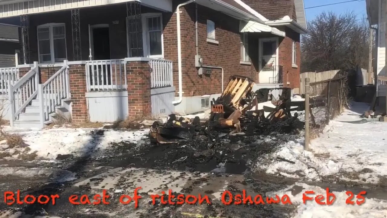 Arson in Oshawa Ont arsonist caught on home camera bloor and ritson Feb 25, 7:40pm
