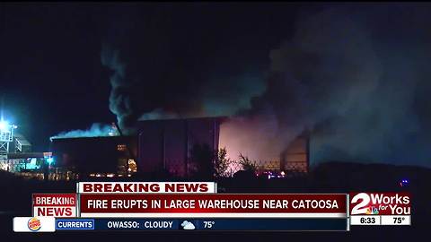 Large building fire at business near Catoosa does millions of dollars in damage