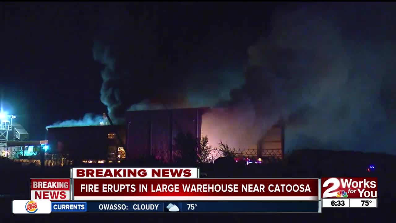 Large building fire at business near Catoosa does millions of dollars in damage