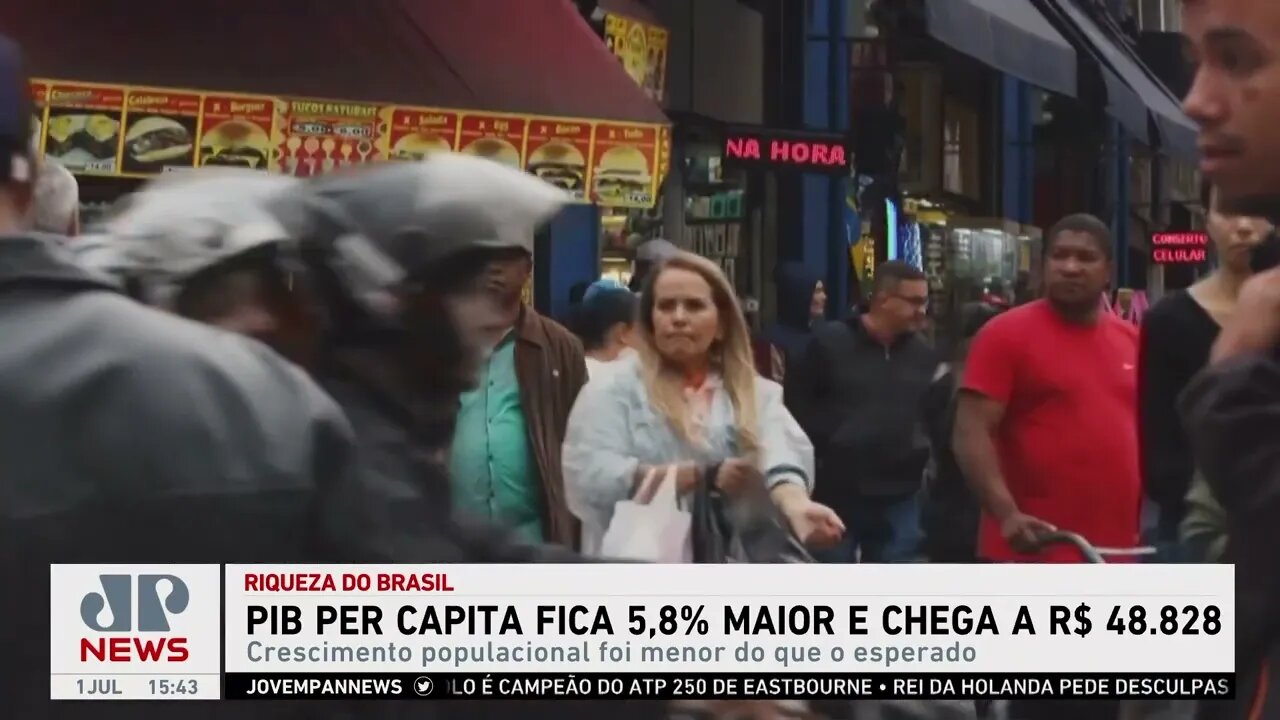 PIB per capita fica 5,8% maior, em R$ 48.828, de acordo com Censo 2022