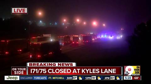 Overturned semi closes NB I-71/75