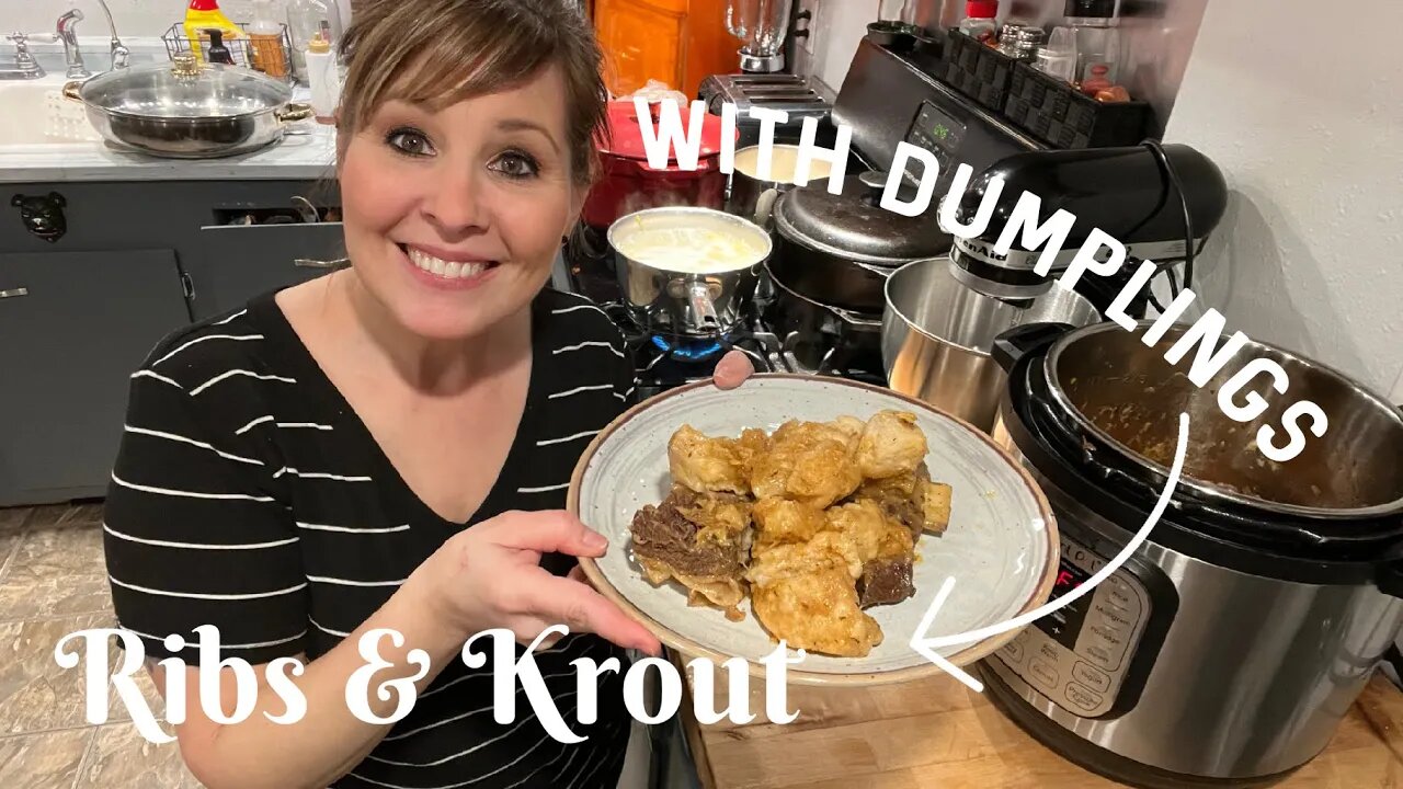 Short Ribs and Sauerkraut + Dumplings | Instant Pot Recipe | Quick Dinner Idea