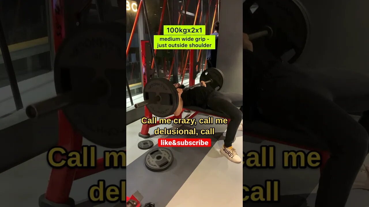 100KGx2x1 Bench Press #shorts #youtubeshorts #shortsvideo #shortsfeed #trendingshorts #gym #viral