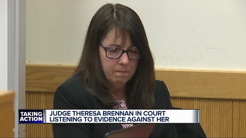 Judge Theresa Brennan in court listening to evidence against her