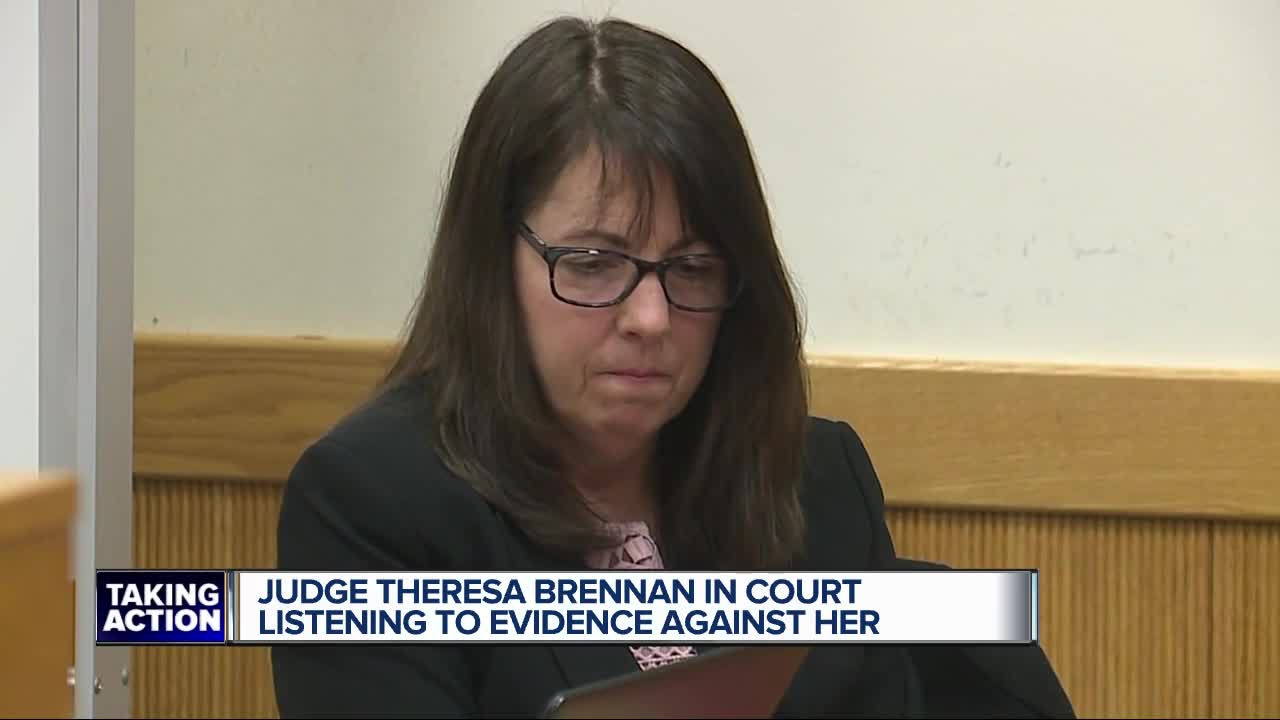 Judge Theresa Brennan in court listening to evidence against her