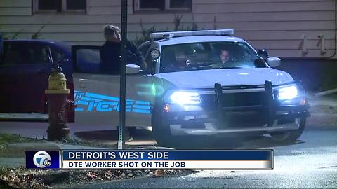 DTE worker shot while on the job