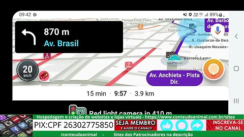 waze, qual a faixa estar na rua em cruzamento baseado na rota determinada