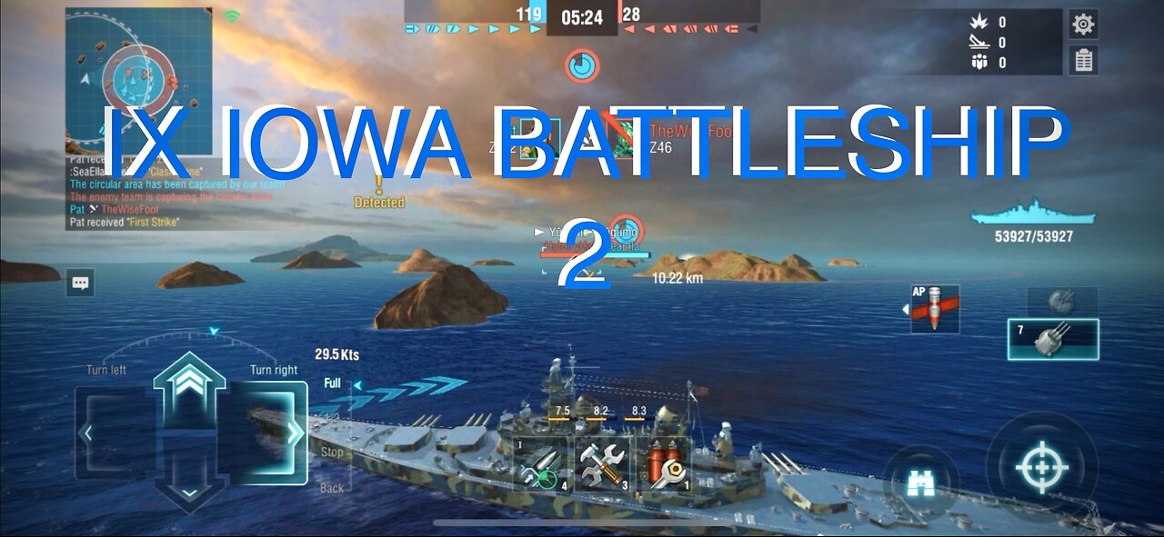 WORLD OF WARSHIPS - IX IOWA BATTLESHIP game play 2