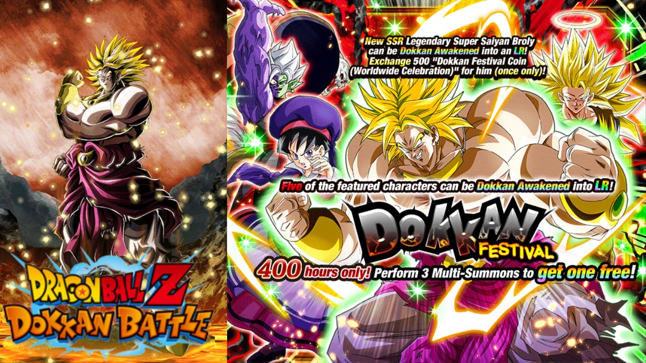 DBZ Dokkan Battle: Dokkan Fest LR Legendary Super Saiyan Broly Banner Summons