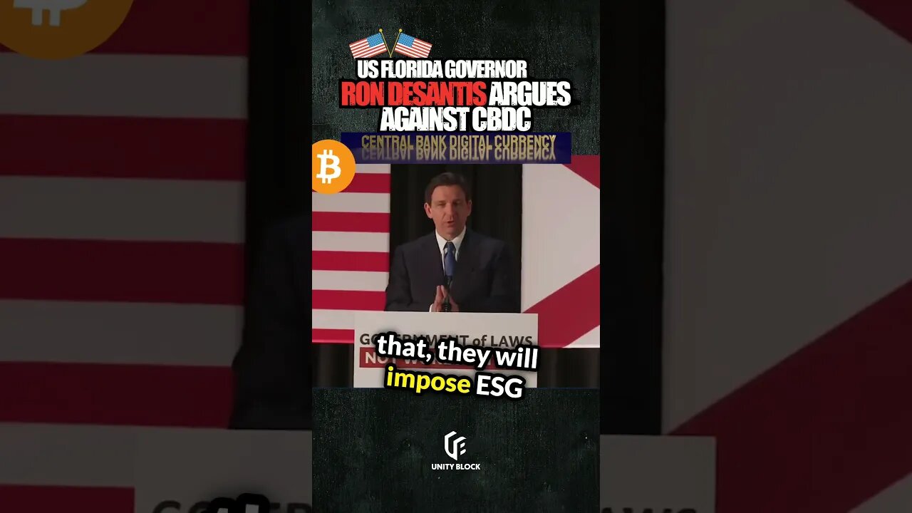 US Florida Governor Ron DeSantis Argues Against CBDC #bitcoin #cbdc #florida #inflation #cryptonews