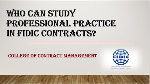 Who Can Study Professional Practice in FIDIC Contracts