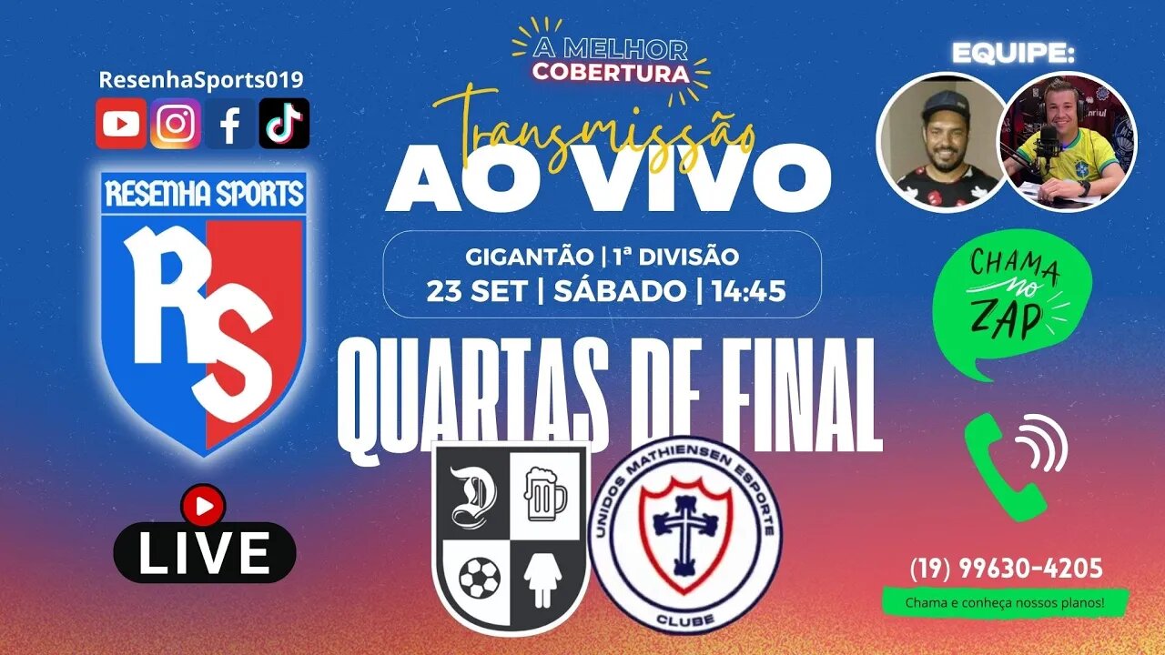 FUTEBOL AO VIVO - QUARTAS | DESCUBRA 🆚 MATHIENSEN | GIGANTÃO 2023