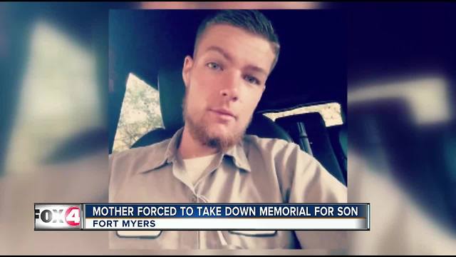 Slain teen's memorial forced down by code enforcement
