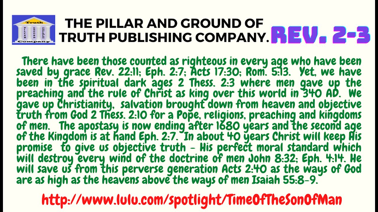 REV. 2. THE PERFECT PREACHER PROMISES TRUTH THAT WILL FREE US FROM EVERY WIND OF THE DOCTRINE OF MEN John 8:32!