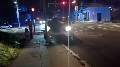 Boston fire and police respond to a accident at Martin Luther King and Valentine Street