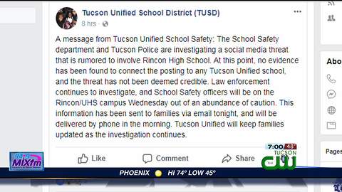 Police investigate school social media threat