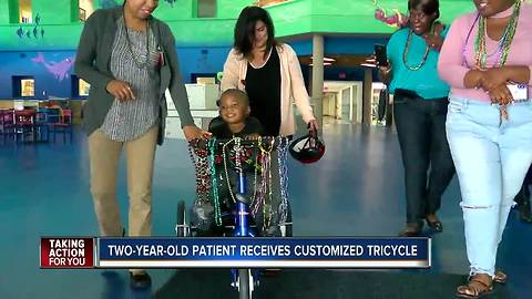Two-year-old patient receives customized tricycle