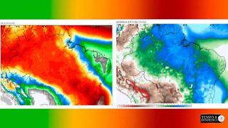Chuvas intensas no Sudeste e litoral. Estiagem e calor no RS