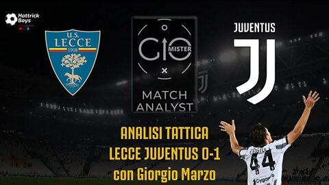 ANALISI TATTICA LECCE JUVENTUS 0-1 con Giorgio Marzo