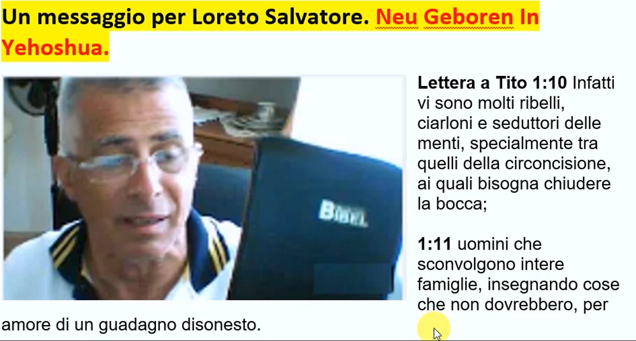 Risposta a Loreto Salvatore di YouTube.