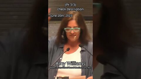 (3/3) Amy Williams Public Comment (06-20-2023) #shorts #shortsfeed #news #politics #school