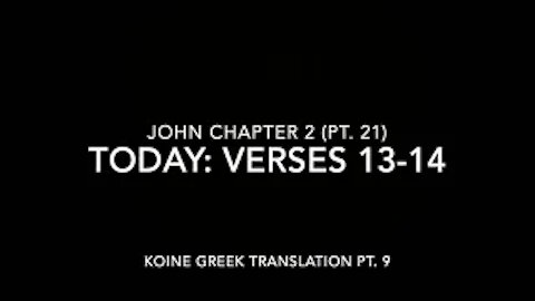 John Ch 2 Pt 21 Verses 13–14 (Koine Greek 9)