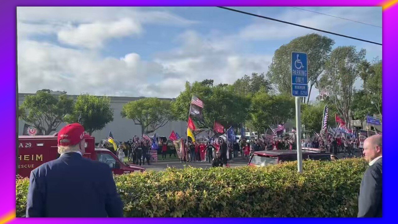 45 IN COSTA MESA, CALIFORNIA, WHERE SOME SUPPORTERS CAME OUT TO SHOW THEIR SUPPORT 💯🔥🔥🔥🙏✝️🙏