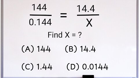 Solve for the correct value of ''X'' | 85% will be fail to answer correct