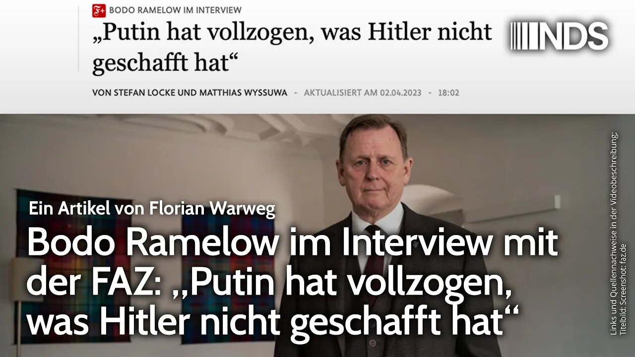 Bodo Ramelow im Interview mit der FAZ: „Putin hat vollzogen, was Hitler nicht geschafft hat“ | NDS