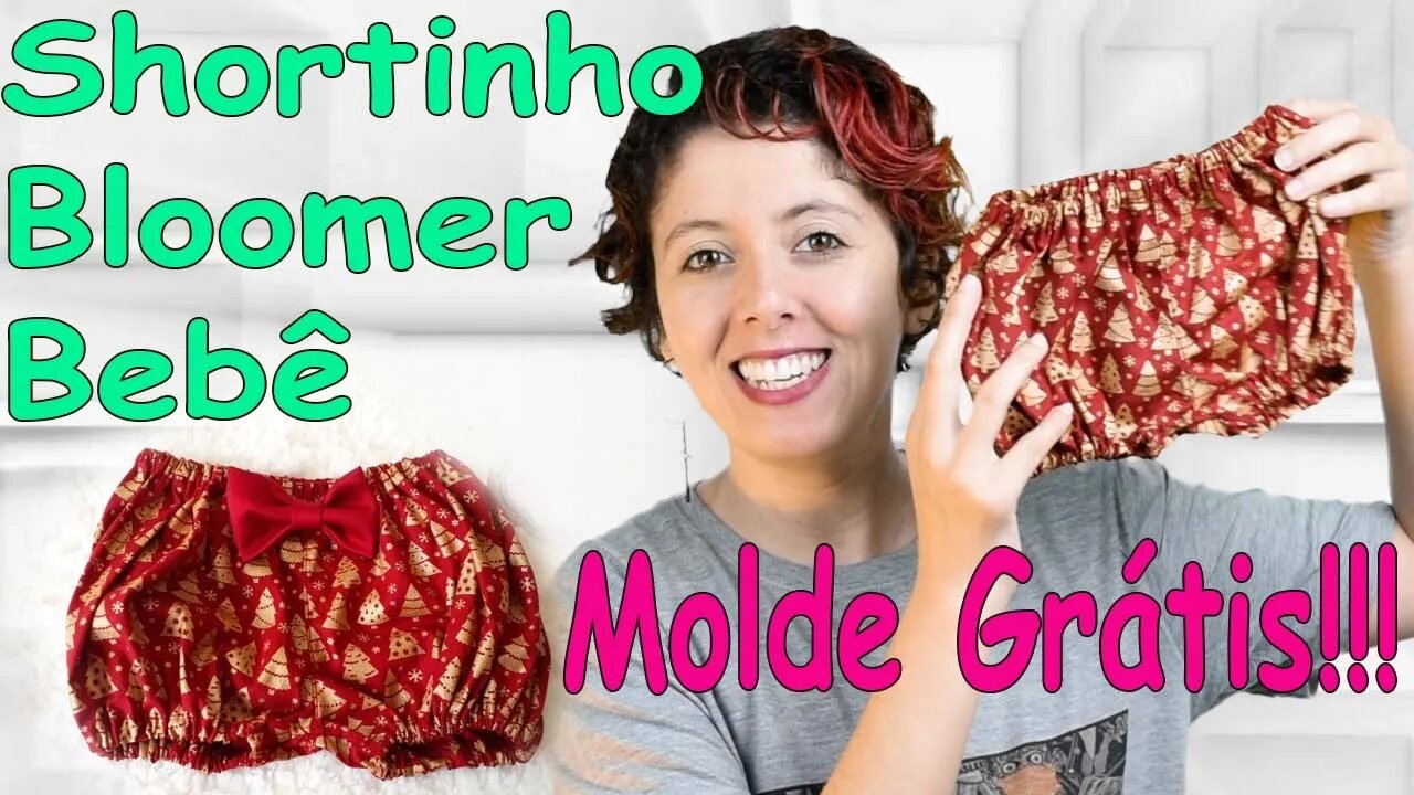 Como Fazer Shortinho Bloomer para Bebê (molde Grátis na descrição)