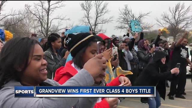 Fans turnout to welcome home the class 4 boy's champs