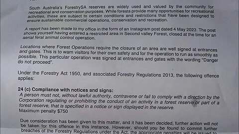 FORESTY'S SA SENT ME A WARNING