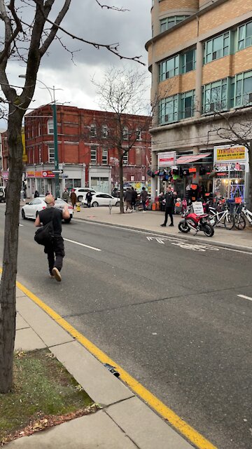 Guy backs off after he gets confronted