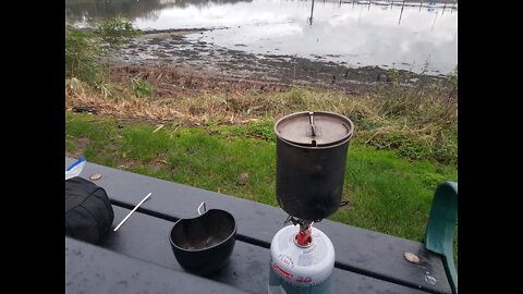 Coffee by a river