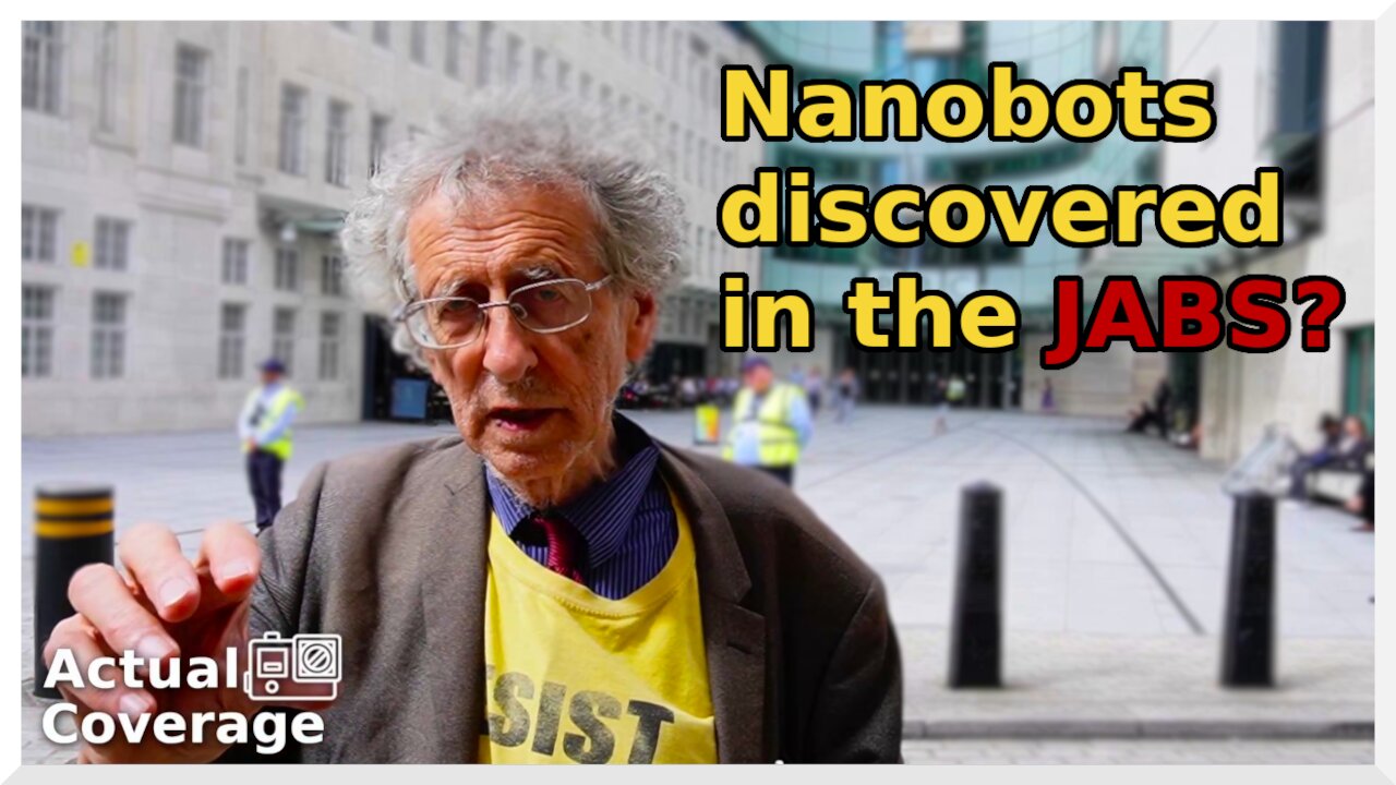 Piers Corbyn protests at the BBC over the discovery of nanobots in the Covid-19 injections