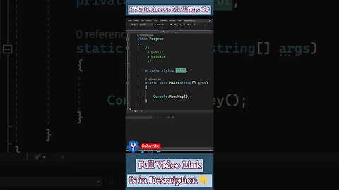 Private Access Modifiers in C#
