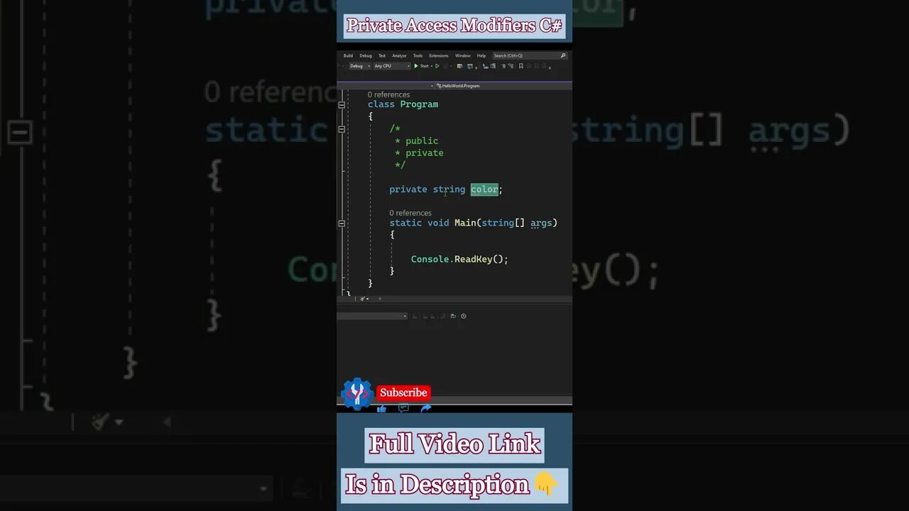 Private Access Modifiers in C#