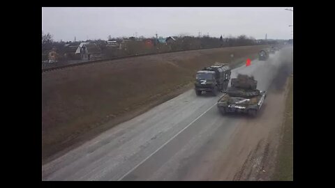 Ukraine War - Russian Tank with USSR Flag