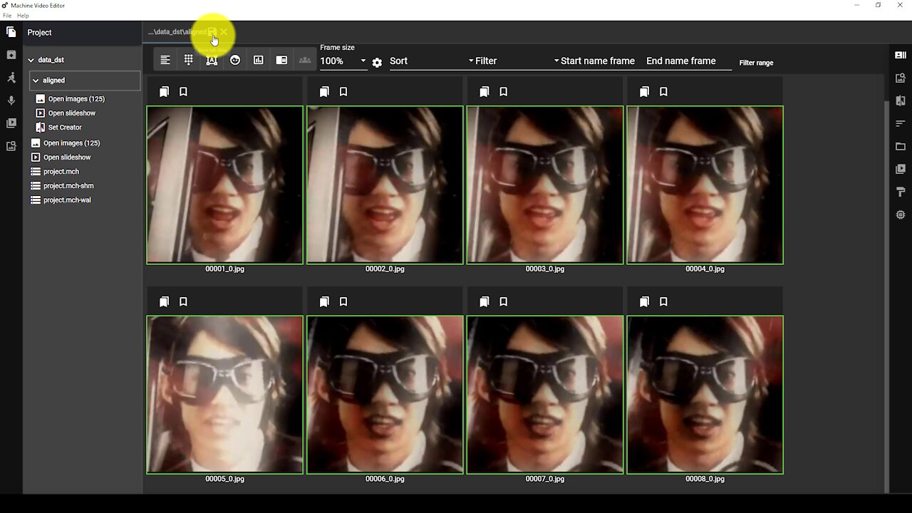 MachineVideoEditor Tutorial: "Estimated Face Size" extracting