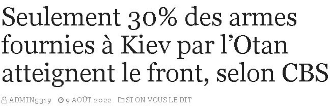 CBS "Arming Ukraine". Le reportage complet qui a fuité ! Pas la bande-annonce !