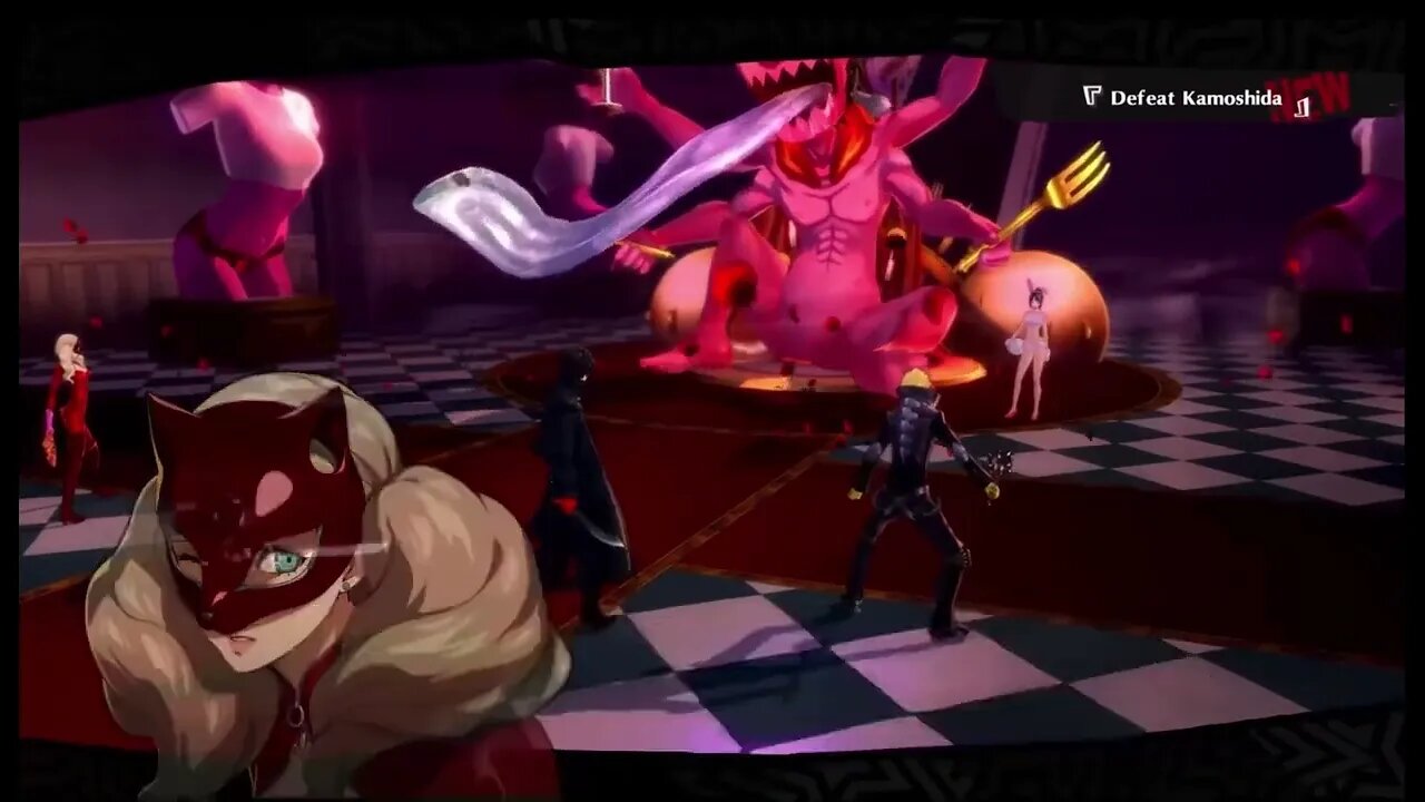 Persona 5 first boss fight cut scene