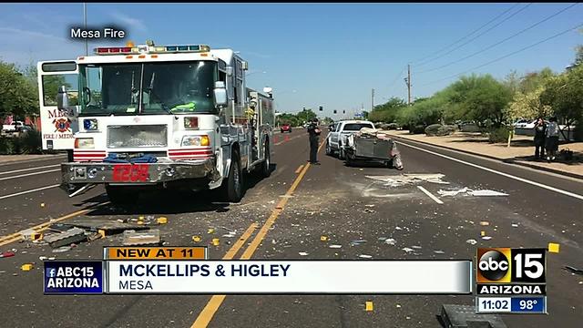 Mesa fire truck involved in chain-reaction crash