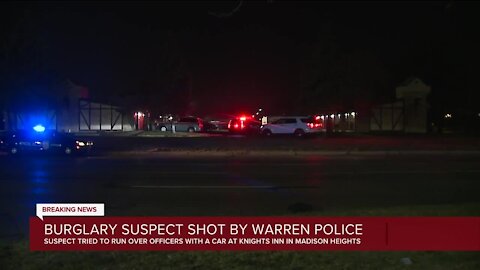 Warren police shoot burglary suspect at Madison Heights motel