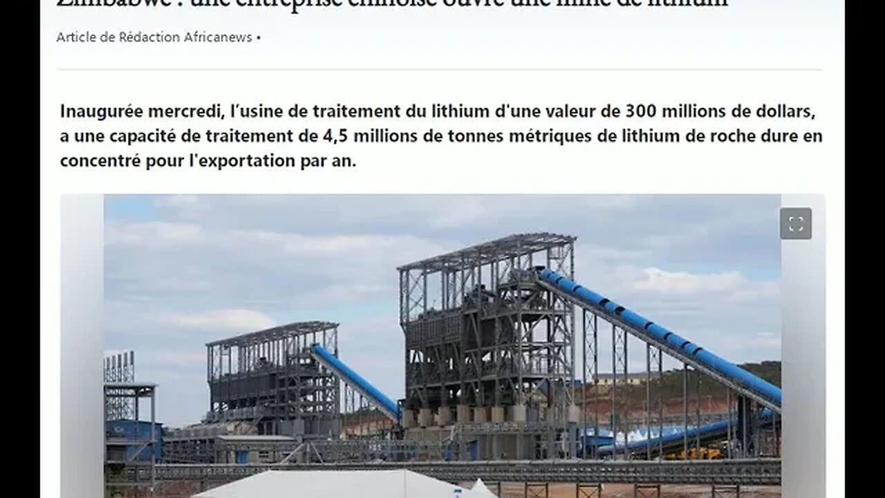 Zimbabwe : une entreprise chinoise ouvre une mine de lithium