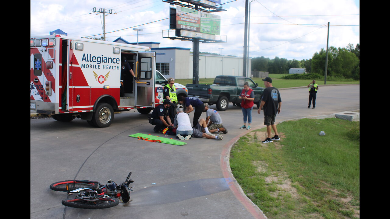 PICKUP STRIKES BICYCLIST, LIVINGSTON TEXAS, 06/26/24...